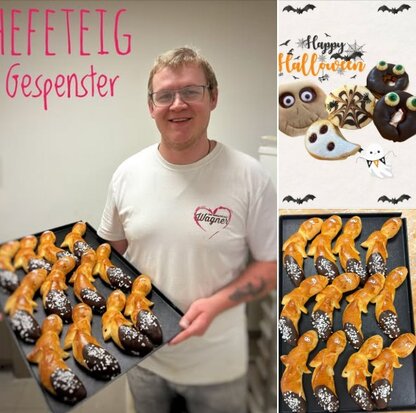 Halloween Gespenster, Mürbeteig-Taler, Grusel-Dounts oder Spinnen-Amerikaner